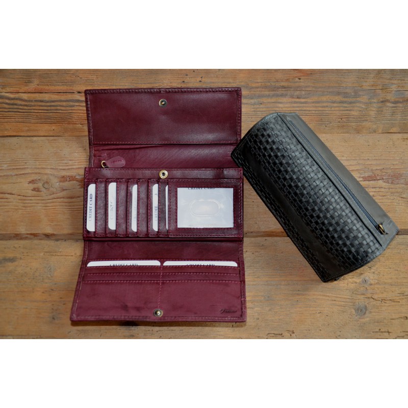 Dámská luxusní kožená peněženka vínová 16441