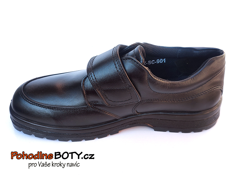 Pánské polobotky suchý zip širší černé Aurelia SC-901