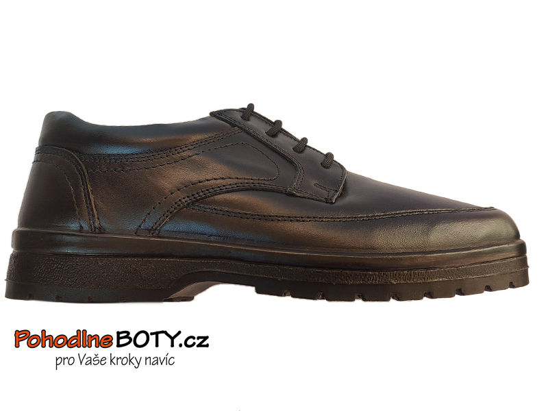 Pánské černé kožené polobotky Aurelia WA0012 