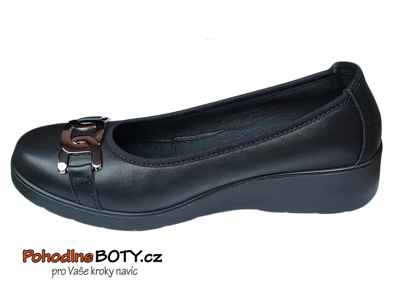 Dámské pohodlné černé baleríny šíře H Imac 211480