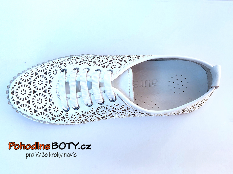 Elegantní dámské boty Aurelia bílé kožené 