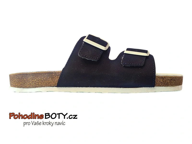 Korkové zdravotní přezůvky nazouváky modré KTO 