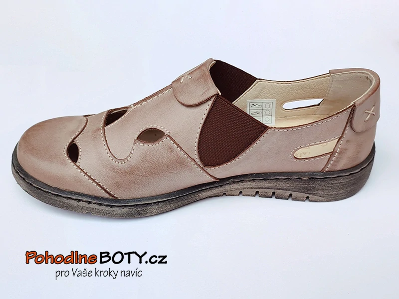 Dámské kožené mokasíny Aldex 029 hnědé v. 38