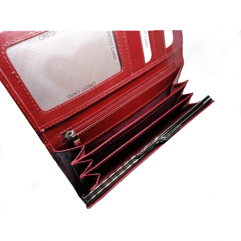 Dámská kožená peněženka rámečková červená 1680155