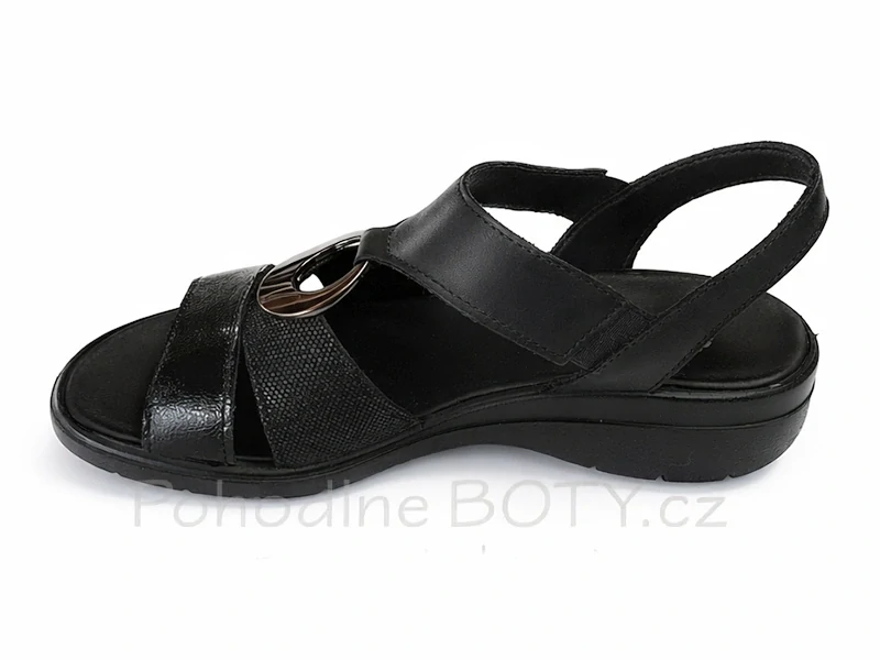 Dámské kožené sandály Imac černé 219404