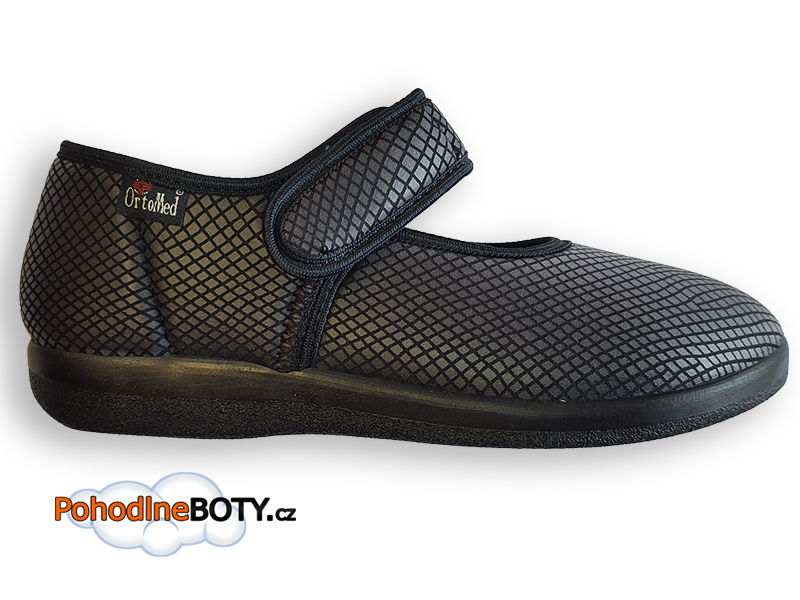 Dámské lehké textilní baleríny široké Ortomed