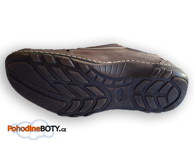 Kožené pánské mokasíny širší střih hnědé  Aldex