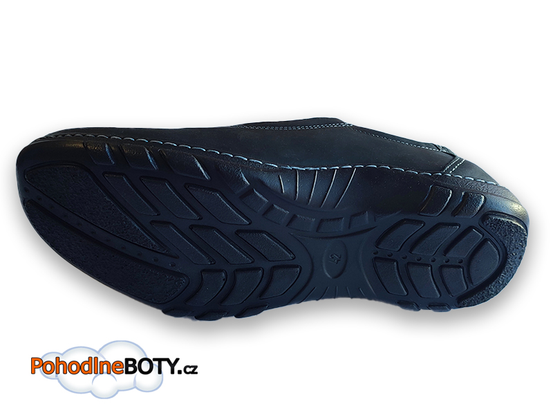 Kožené pánské mokasíny širší střih černé Aldex 506