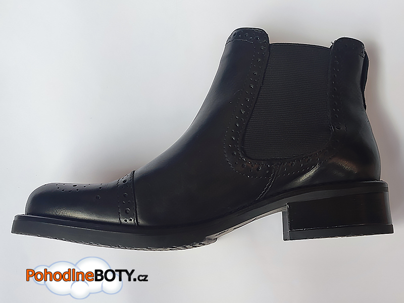 Dámské kotníkové boty kůže Effe tre černé 1254