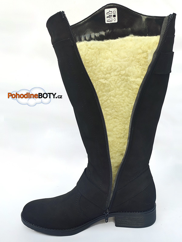 Dámské kožené kozačky nízký podpatek Aldex AM706