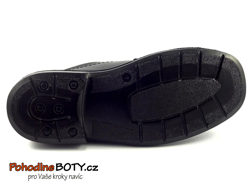 Pánské polobotky širší černé Aurelia E-647