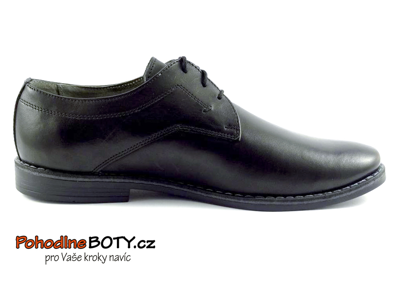 Elegantní pánské polobotky kožené černé Selma 12M1702