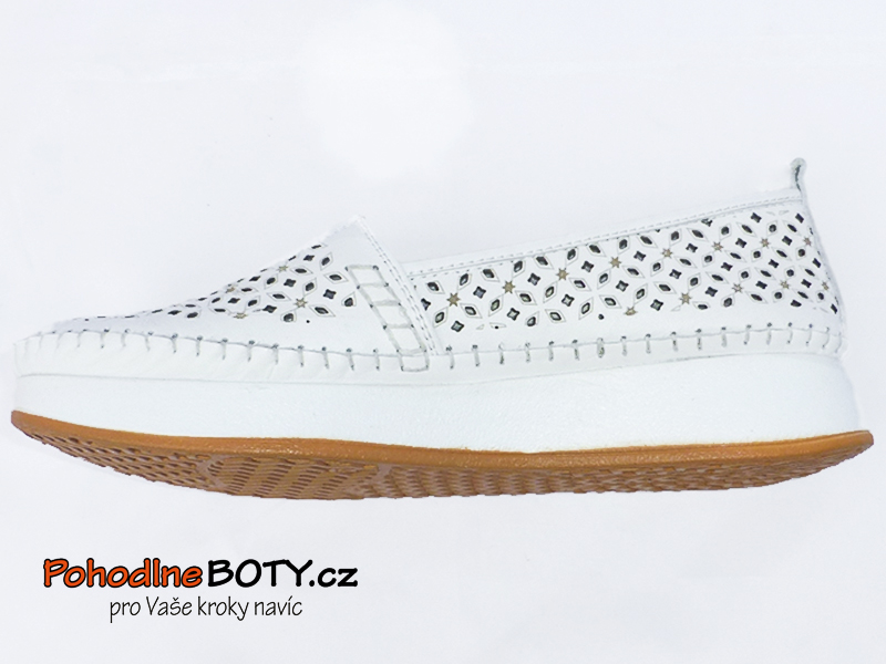 Pohodlné dámské širší mokasíny letní Aurelia F-072