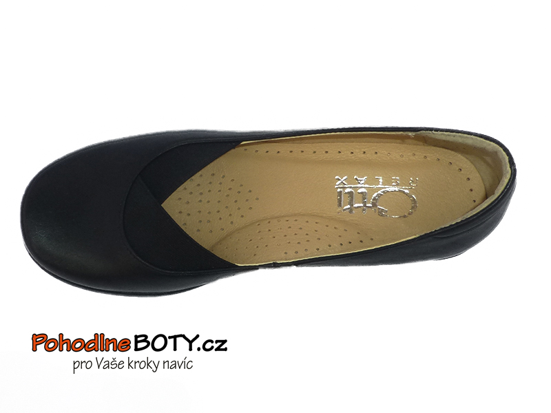 Dámské kožené mokasíny na klínku černé Aldex 1738
