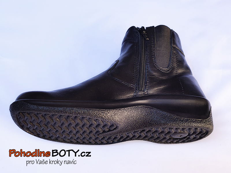 Dámské kožené kotníkové boty černé Aurelia PD-20207