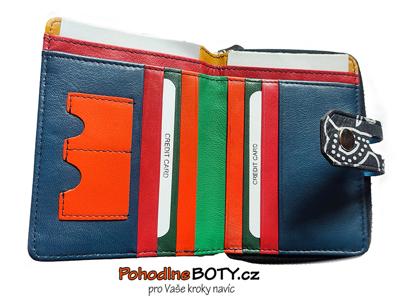 Dámská kožená peněženka černobílý motiv 168L