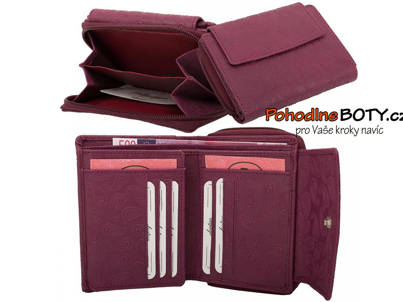 Dámská kožená peněženka fialková 257