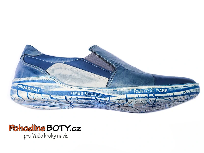 Dámské kožené mokasíny modrý melír Aldex 1516