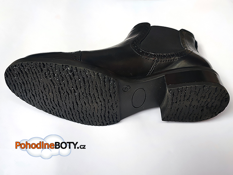 Dámské kotníkové boty kůže Effe tre černé 1254