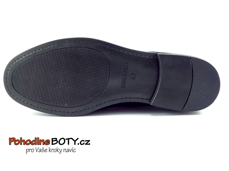 Elegantní pánské polobotky kožené černé Selma 12M1702