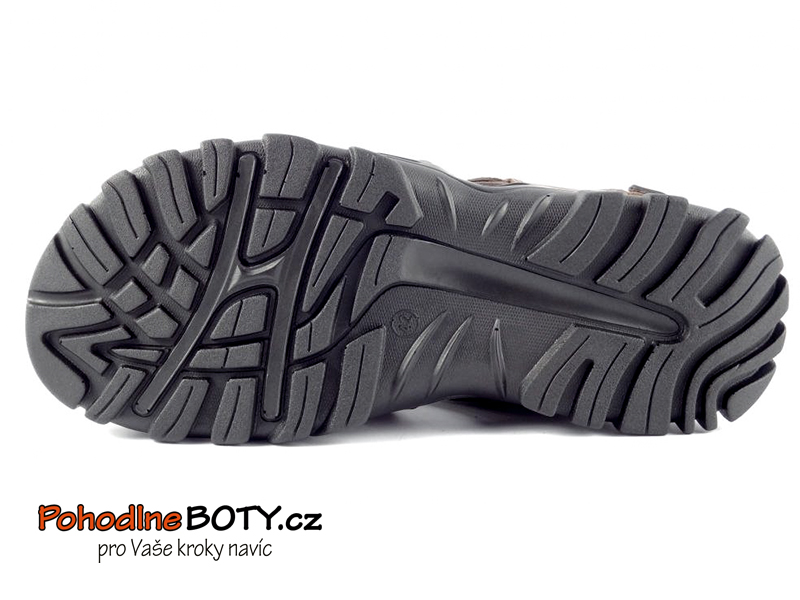 Pánské sandále nadměrné hnědé suchý zip Selma MR-20323