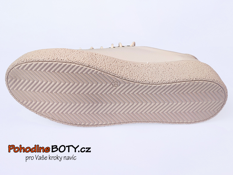 Dámské kožené boty Aldex krémové platforma