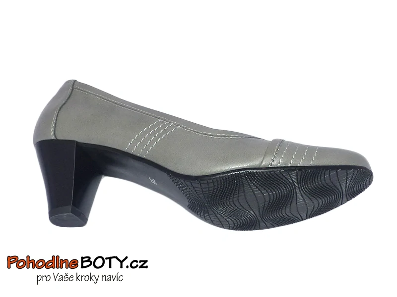 Dámské kožené lodičky Aldex 210/050 šedé