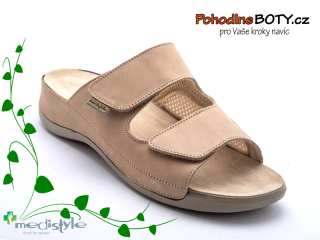 Pantofle Medistyle Šarlota béžové hallux 2Š-V12