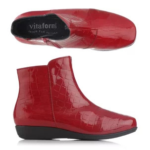 Kotníkové krokodýlové boty halux Vitaform 319183 červené
