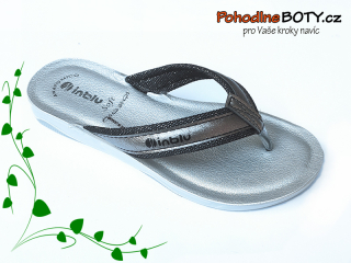 Stříbrné pohodlné žabky Inblu