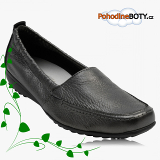 Dámské pružné mokasíny černo-šedé Vitaform 18534 