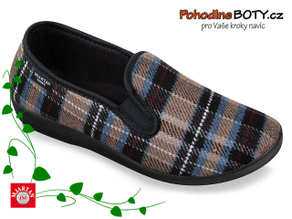 Pánská domácí obuv Mjartan káro 624-K87