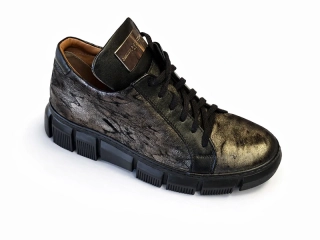 Dámské luxusní bronzové boty na platformě kůže Aldex