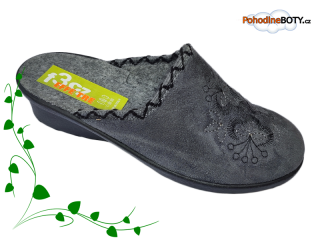 Dámské elegantní pohodlné papuče na klínku šedé 