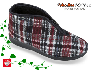 Dámská domácí obuv kotníkové papuče Mjartan na zip 603-K78