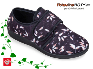 Pohodlné papuče na suchý zip širší střih Mjartan 651