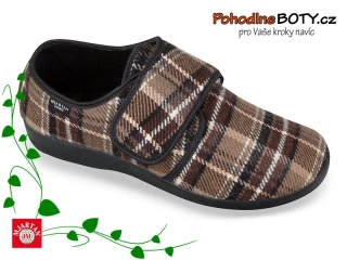 Pánská domácí obuv na suchý zip papuče Mjartan 652-k61