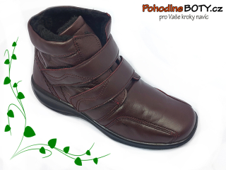 Dámská kotníková obuv na suchý zip Aurelia bordo 4697 