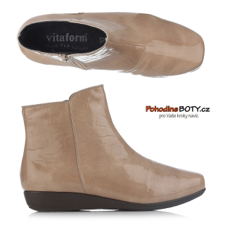 Kotníkové krokodýlové boty halux Vitaform 319183 béžové