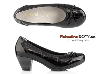 Dámské pohodlné lodičky lakýrky pružné Vitaform černé 321218