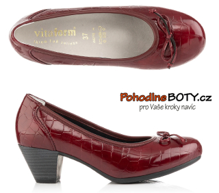Dámské pohodlné lodičky lakýrky pružné Vitaform vínové 321218