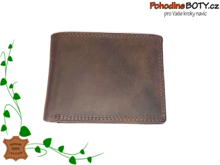 Pánská kožená hladká tm.hnědá peněženka malá 135 Hunter