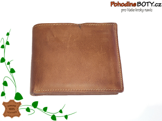Pánská kožená hnědá peněženka hladká 12005