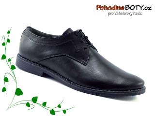 Elegantní pánské polobotky kožené černé Selma 12M1702