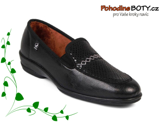 Dámské černé mokasíny Javer pružné