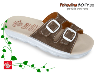 Dámské pantofle Darina gelová stélka hnědé Mjartan 2205 