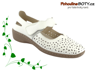 Dámské baleríny širší pohodlné Aurelia LR-31292 bílé