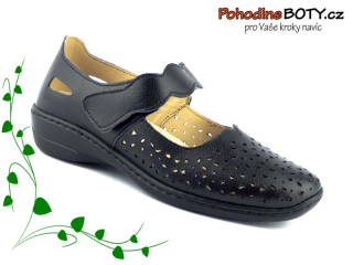 Dámské širší pohodlné baleríny Aurelia LR-31292 černé