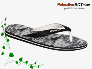 Pánské žabky Coqui Kare komiks černo-šedé