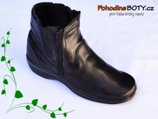 Dámské kožené kotníkové boty černé Aurelia PD-20207